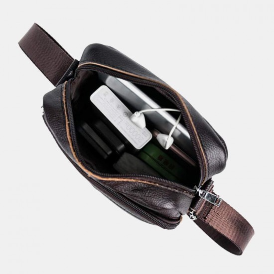 Bullcaptain Men Genuine Leather Multifunction Anti-theft Vintage Crossbody Bag Shoulder Bag Bullcaptain Men Genuine Leather Multifunction Anti-theft Vintage Crossbody Bag Shoulder Bag