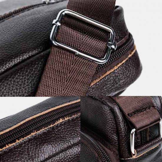Bullcaptain Men Genuine Leather Multifunction Anti-theft Vintage Crossbody Bag Shoulder Bag Bullcaptain Men Genuine Leather Multifunction Anti-theft Vintage Crossbody Bag Shoulder Bag