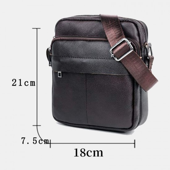 Bullcaptain Men Genuine Leather Multifunction Anti-theft Vintage Crossbody Bag Shoulder Bag Bullcaptain Men Genuine Leather Multifunction Anti-theft Vintage Crossbody Bag Shoulder Bag