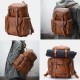 Men PU Leather Vintage Business Style Solid Color Multi-pocket 15 Inch Laptop Bag Travel Bag Backpack Men PU Leather Vintage Business Style Solid Color Multi-pocket 15 Inch Laptop Bag Travel Bag Backpack
