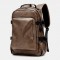 Men PU Leather USB Charging Business Casual Waterproof 14 Inch Laptop Bag Student School Bag Adjustable Backpack