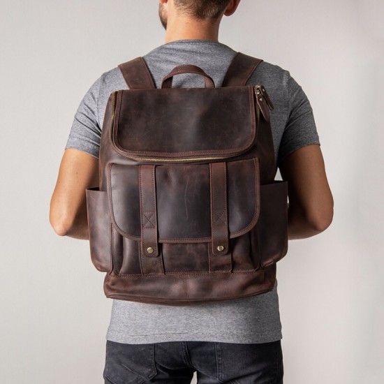 Men Vintage Multi-pocket Anti-theft 15.6 Inch Laptop Backpack Men Vintage Multi-pocket Anti-theft 15.6 Inch Laptop Backpack