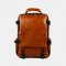Men Faux Leather Large Capacity Casual Business Retro Fashion 13.3 Inch Laptop Bag Backpack