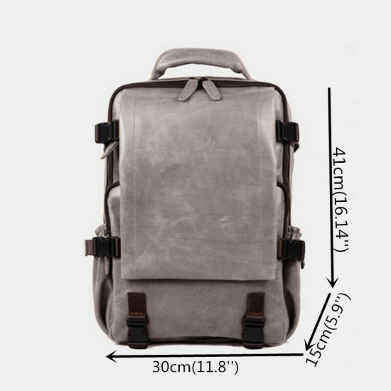 Men Faux Leather Large Capacity Casual Business Retro Fashion 13.3 Inch Laptop Bag Backpack Men Faux Leather Large Capacity Casual Business Retro Fashion 13.3 Inch Laptop Bag Backpack