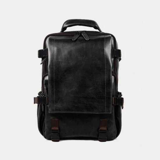 Men Faux Leather Large Capacity Casual Business Retro Fashion 13.3 Inch Laptop Bag Backpack Men Faux Leather Large Capacity Casual Business Retro Fashion 13.3 Inch Laptop Bag Backpack