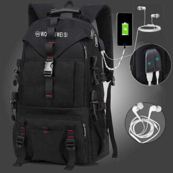 Men Large Capacity Outdoor Waterproof USB Charging Multi-pocket 14 Inch Laptop Bag Travel Climbing Backpack Men Large Capacity Outdoor Waterproof USB Charging Multi-pocket 14 Inch Laptop Bag Travel Climbing Backpack