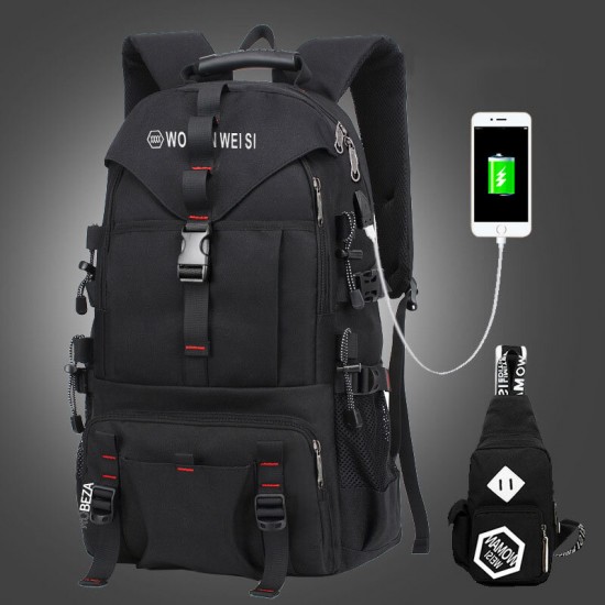 Men Large Capacity Outdoor Waterproof USB Charging Multi-pocket 14 Inch Laptop Bag Travel Climbing Backpack Men Large Capacity Outdoor Waterproof USB Charging Multi-pocket 14 Inch Laptop Bag Travel Climbing Backpack