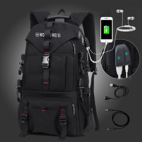Men Large Capacity Outdoor Waterproof USB Charging Multi-pocket 14 Inch Laptop Bag Travel Climbing Backpack Men Large Capacity Outdoor Waterproof USB Charging Multi-pocket 14 Inch Laptop Bag Travel Climbing Backpack