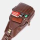 Men Genuine Leather Retro Business Casual Solid Color Leather Shoulder Bag Crossbody Bag Chest Bag Men Genuine Leather Retro Business Casual Solid Color Leather Shoulder Bag Crossbody Bag Chest Bag