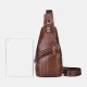 Men Genuine Leather Retro Business Casual Solid Color Leather Shoulder Bag Crossbody Bag Chest Bag Men Genuine Leather Retro Business Casual Solid Color Leather Shoulder Bag Crossbody Bag Chest Bag