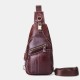 Men Genuine Leather Retro Business Casual Solid Color Leather Shoulder Bag Crossbody Bag Chest Bag Men Genuine Leather Retro Business Casual Solid Color Leather Shoulder Bag Crossbody Bag Chest Bag