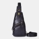 Men Genuine Leather Retro Business Casual Solid Color Leather Shoulder Bag Crossbody Bag Chest Bag Men Genuine Leather Retro Business Casual Solid Color Leather Shoulder Bag Crossbody Bag Chest Bag