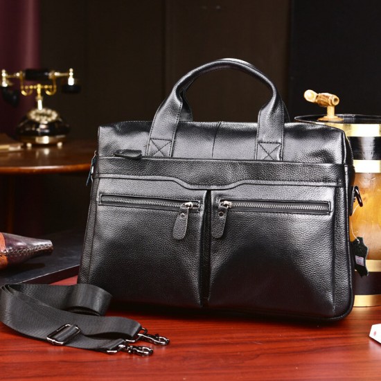 Men Genuine Leather Business Multi-carry 14 Inch Laptop Bag Briefcase Crossbody Bag Shoulder Bag Men Genuine Leather Business Multi-carry 14 Inch Laptop Bag Briefcase Crossbody Bag Shoulder Bag