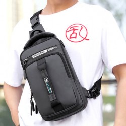 Men Nylon USB Charging Casual Outdoor Brief Chest Bag Shoulder Bag Backpack