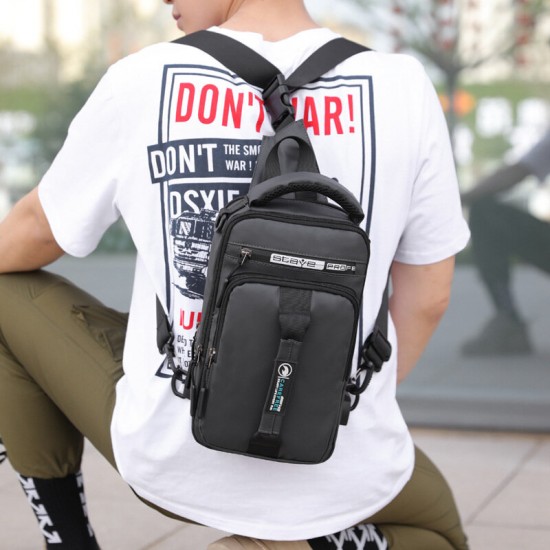 Men Nylon USB Charging Casual Outdoor Brief Chest Bag Shoulder Bag Backpack Men Nylon USB Charging Casual Outdoor Brief Chest Bag Shoulder Bag Backpack