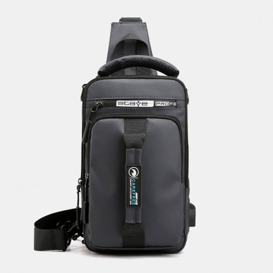 Men Nylon USB Charging Casual Outdoor Brief Chest Bag Shoulder Bag Backpack Men Nylon USB Charging Casual Outdoor Brief Chest Bag Shoulder Bag Backpack