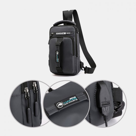 Men Nylon USB Charging Casual Outdoor Brief Chest Bag Shoulder Bag Backpack Men Nylon USB Charging Casual Outdoor Brief Chest Bag Shoulder Bag Backpack