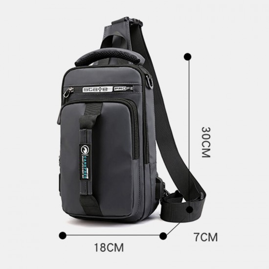 Men Nylon USB Charging Casual Outdoor Brief Chest Bag Shoulder Bag Backpack Men Nylon USB Charging Casual Outdoor Brief Chest Bag Shoulder Bag Backpack