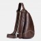 Men Genuine Leather Cowhide Triangle Shape Fashion Retro Business Shoulder Bag Chest Bag