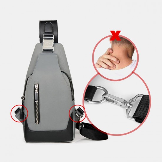 Men Oxford USB Charging Waterproof Casual Outdoor Crossbody Bag Chest Bag Sling Bag Men Oxford USB Charging Waterproof Casual Outdoor Crossbody Bag Chest Bag Sling Bag