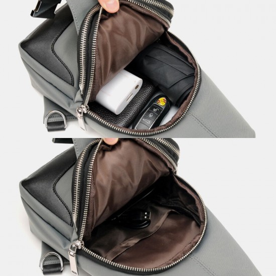 Men Oxford USB Charging Waterproof Casual Outdoor Crossbody Bag Chest Bag Sling Bag Men Oxford USB Charging Waterproof Casual Outdoor Crossbody Bag Chest Bag Sling Bag