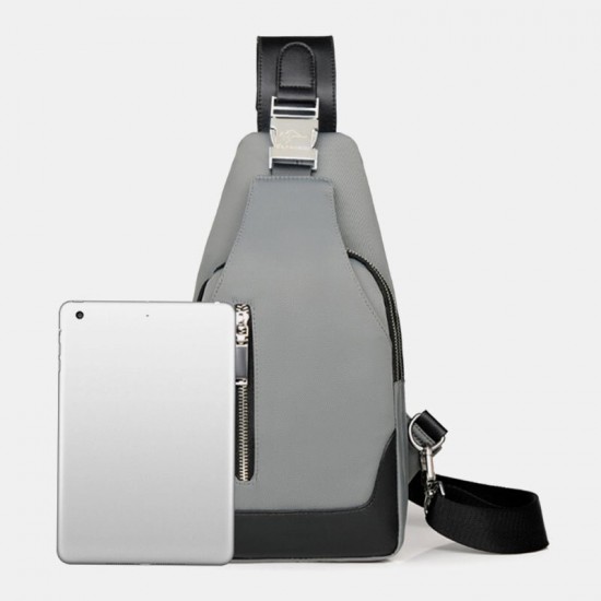 Men Oxford USB Charging Waterproof Casual Outdoor Crossbody Bag Chest Bag Sling Bag Men Oxford USB Charging Waterproof Casual Outdoor Crossbody Bag Chest Bag Sling Bag