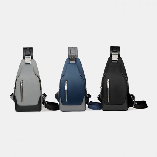Men Oxford USB Charging Waterproof Casual Outdoor Crossbody Bag Chest Bag Sling Bag Men Oxford USB Charging Waterproof Casual Outdoor Crossbody Bag Chest Bag Sling Bag