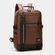 Men Faux Leather Large Capacity 16 Inch Laptop Bag School Bag Travel Backpack Men Faux Leather Large Capacity 16 Inch Laptop Bag School Bag Travel Backpack