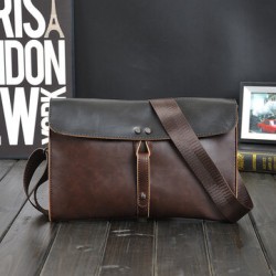 Men Faux Leather Retro Business Clutch Bag Casual Shoulder Bag Crossbody Bag
