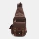Men Genuine Leather And Canvas Travel Outdoor Carrying Bag Personal Crossbody Bag Chest Bag Men Genuine Leather And Canvas Travel Outdoor Carrying Bag Personal Crossbody Bag Chest Bag