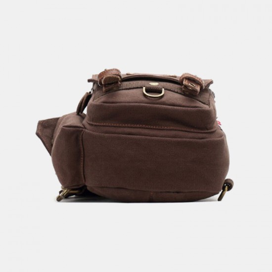 Men Genuine Leather And Canvas Travel Outdoor Carrying Bag Personal Crossbody Bag Chest Bag Men Genuine Leather And Canvas Travel Outdoor Carrying Bag Personal Crossbody Bag Chest Bag