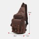 Men Genuine Leather And Canvas Travel Outdoor Carrying Bag Personal Crossbody Bag Chest Bag Men Genuine Leather And Canvas Travel Outdoor Carrying Bag Personal Crossbody Bag Chest Bag