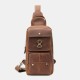 Men Genuine Leather Cowhide Retro Fashion Chest Bag Crossbody Bag Sling Bag Men Genuine Leather Cowhide Retro Fashion Chest Bag Crossbody Bag Sling Bag