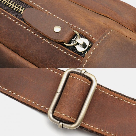 Men Genuine Leather Cowhide Retro Fashion Chest Bag Crossbody Bag Sling Bag Men Genuine Leather Cowhide Retro Fashion Chest Bag Crossbody Bag Sling Bag