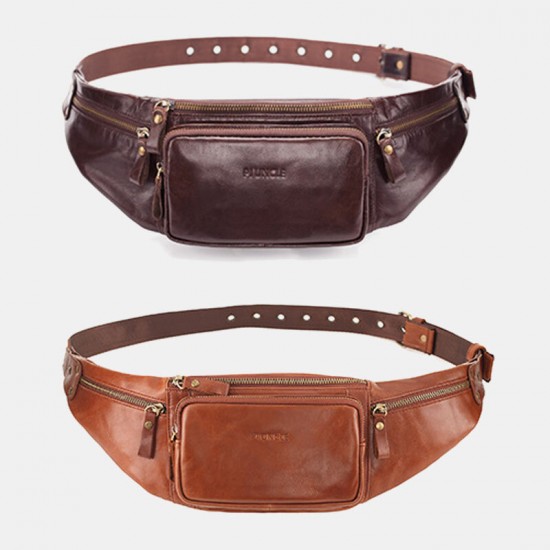 Men Genuine Leather Retro Sport Outdoor Multi-carry Chest Bag Sling Bag Crossbody Bag Waist Bag Men Genuine Leather Retro Sport Outdoor Multi-carry Chest Bag Sling Bag Crossbody Bag Waist Bag