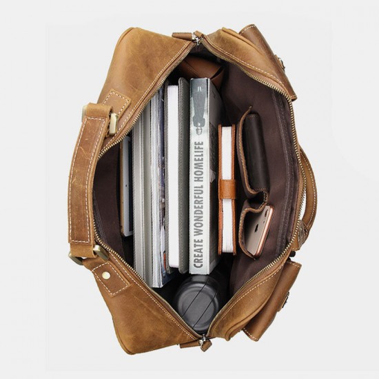 Men Genuine Leather Detachable Strap Large Multi-Pocket 15.6 Inch Laptop Bag Briefcase Messenger Bag Crossbody Bags Men Genuine Leather Detachable Strap Large Multi-Pocket 15.6 Inch Laptop Bag Briefcase Messenger Bag Crossbody Bags