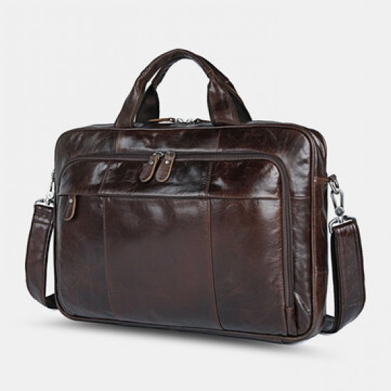 Men Genuine Leather Large Capacity Multifunction 4 Pen Loops 14 Inch Laptop Bag Messenger Bag Briefcases Crossbody Bags Men Genuine Leather Large Capacity Multifunction 4 Pen Loops 14 Inch Laptop Bag Messenger Bag Briefcases Crossbody Bags