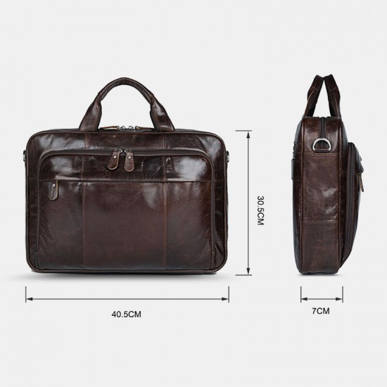 Men Genuine Leather Large Capacity Multifunction 4 Pen Loops 14 Inch Laptop Bag Messenger Bag Briefcases Crossbody Bags Men Genuine Leather Large Capacity Multifunction 4 Pen Loops 14 Inch Laptop Bag Messenger Bag Briefcases Crossbody Bags