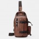 Men PU Leather Large Capacity Multifunction Headset Hole USB Charging Short Trip Sling Bags Crossbody Bag Chest Bag Men PU Leather Large Capacity Multifunction Headset Hole USB Charging Short Trip Sling Bags Crossbody Bag Chest Bag