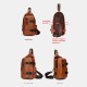 Men PU Leather Large Capacity Multifunction Headset Hole USB Charging Short Trip Sling Bags Crossbody Bag Chest Bag Men PU Leather Large Capacity Multifunction Headset Hole USB Charging Short Trip Sling Bags Crossbody Bag Chest Bag