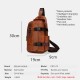 Men PU Leather Large Capacity Multifunction Headset Hole USB Charging Short Trip Sling Bags Crossbody Bag Chest Bag Men PU Leather Large Capacity Multifunction Headset Hole USB Charging Short Trip Sling Bags Crossbody Bag Chest Bag