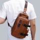 Men PU Leather Large Capacity Multifunction Headset Hole USB Charging Short Trip Sling Bags Crossbody Bag Chest Bag Men PU Leather Large Capacity Multifunction Headset Hole USB Charging Short Trip Sling Bags Crossbody Bag Chest Bag