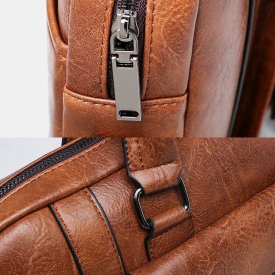 Men PU Leather Multifunction Multi-Pocket Vintage Messenger Bag Crossbody Bag Handbag Shoulder Bag Men PU Leather Multifunction Multi-Pocket Vintage Messenger Bag Crossbody Bag Handbag Shoulder Bag