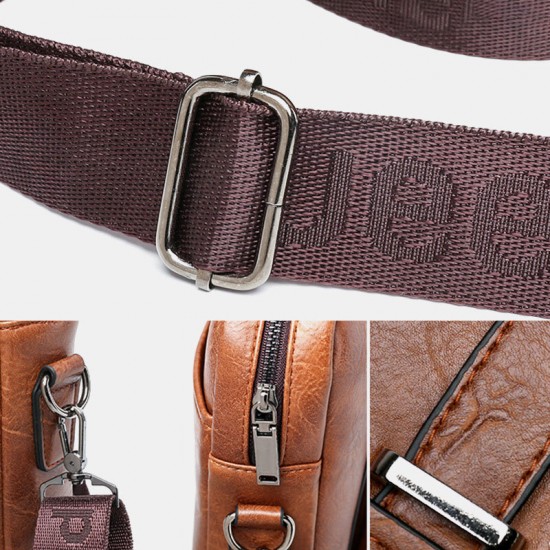Men PU Leather Multifunction Multi-Pocket Vintage Messenger Bag Crossbody Bag Handbag Shoulder Bag Men PU Leather Multifunction Multi-Pocket Vintage Messenger Bag Crossbody Bag Handbag Shoulder Bag