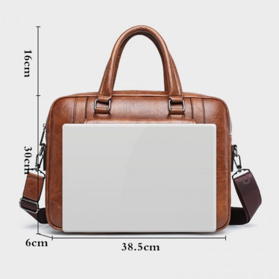 Men PU Leather Multifunction Multi-Pocket Vintage Messenger Bag Crossbody Bag Handbag Shoulder Bag Men PU Leather Multifunction Multi-Pocket Vintage Messenger Bag Crossbody Bag Handbag Shoulder Bag
