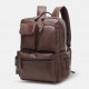 Men PU Leather Multi-pocket Breathable Backpack Retro Large Capacity 14 Inch Laptop Bag Men PU Leather Multi-pocket Breathable Backpack Retro Large Capacity 14 Inch Laptop Bag