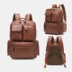 Men PU Leather Multi-pocket Breathable Backpack Retro Large Capacity 14 Inch Laptop Bag Men PU Leather Multi-pocket Breathable Backpack Retro Large Capacity 14 Inch Laptop Bag