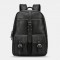 Men PU Leather Large Capacity Multi-pocket Vintage 14 Inch Laptop Backpack