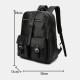 Men PU Leather Large Capacity Multi-pocket Vintage 14 Inch Laptop Backpack Men PU Leather Large Capacity Multi-pocket Vintage 14 Inch Laptop Backpack