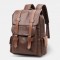 Men Vintage Large Capacity PU Leather Multi-pocket 14 Inch Laptop Bag Backpack